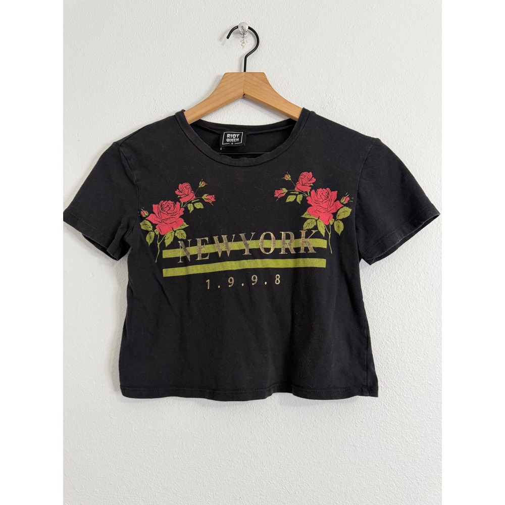 Riot Queen - New York 1998 Graphic Cropped Tee Shirt Size Small‎